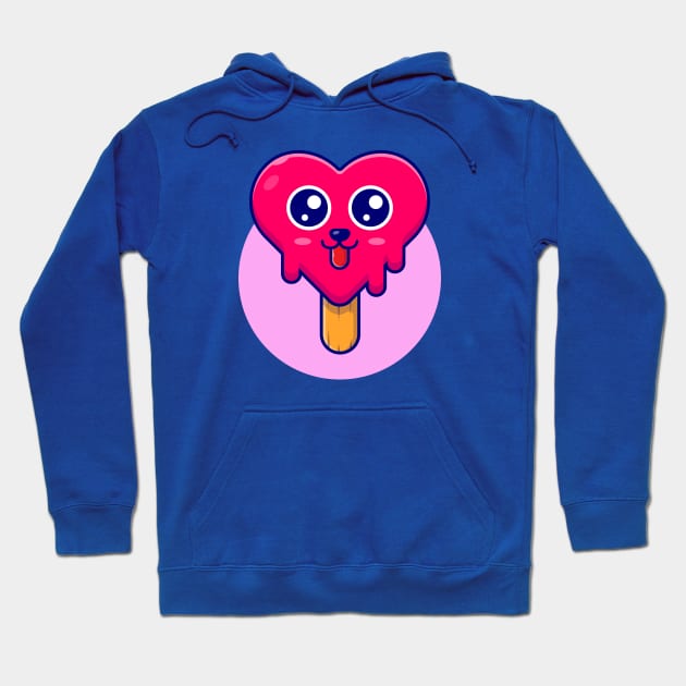 Cute Ice Cream And Cute Popsicle Cartoon Vector Icon Illustration Hoodie by Catalyst Labs